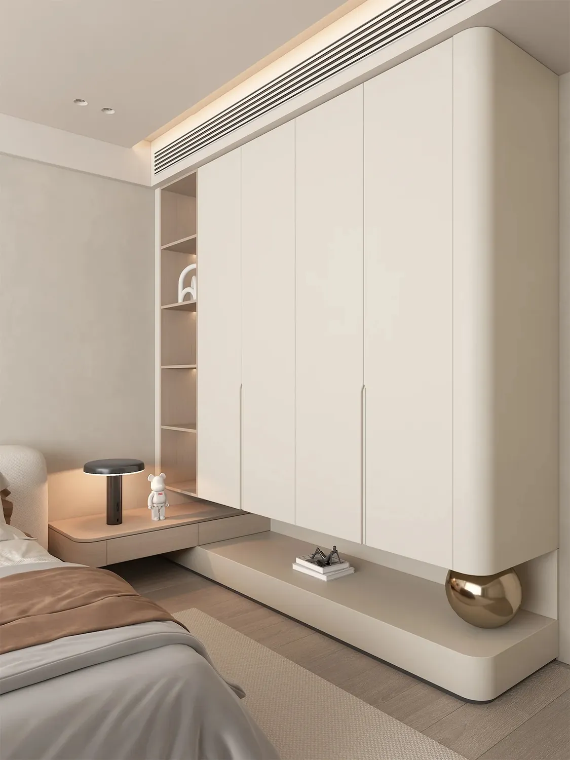 Warm White Wall Wardrobes