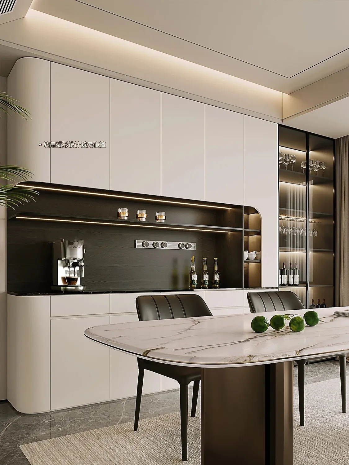 Cream Dining Display Display & Sideboard Cabinets