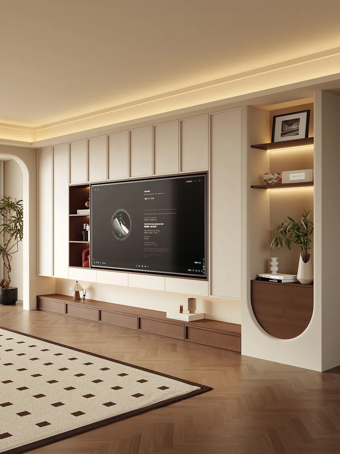 Cream Panelled Media TV & Media Cabinets