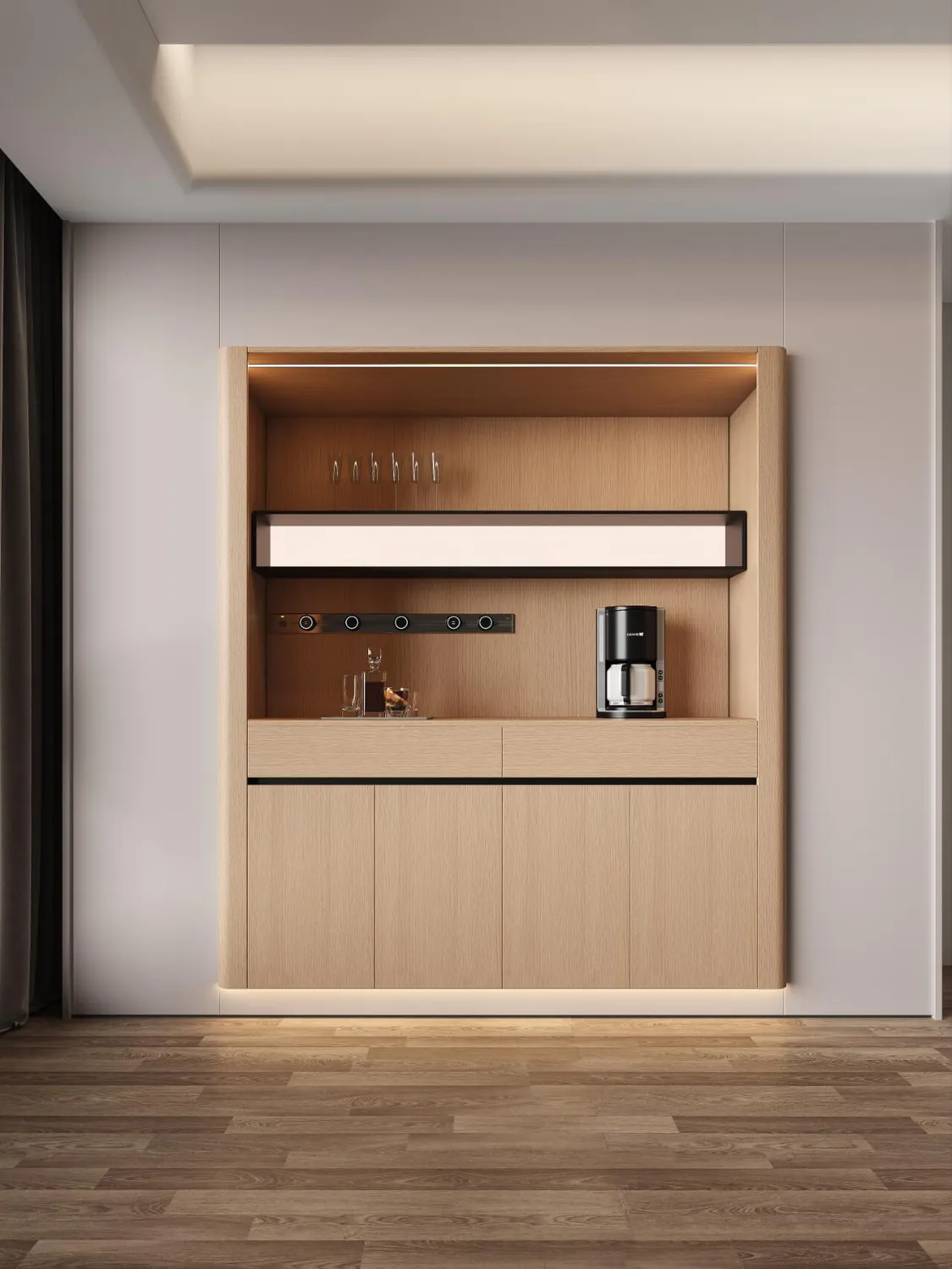 Recessed Serving Unit Display & Sideboard Cabinets
