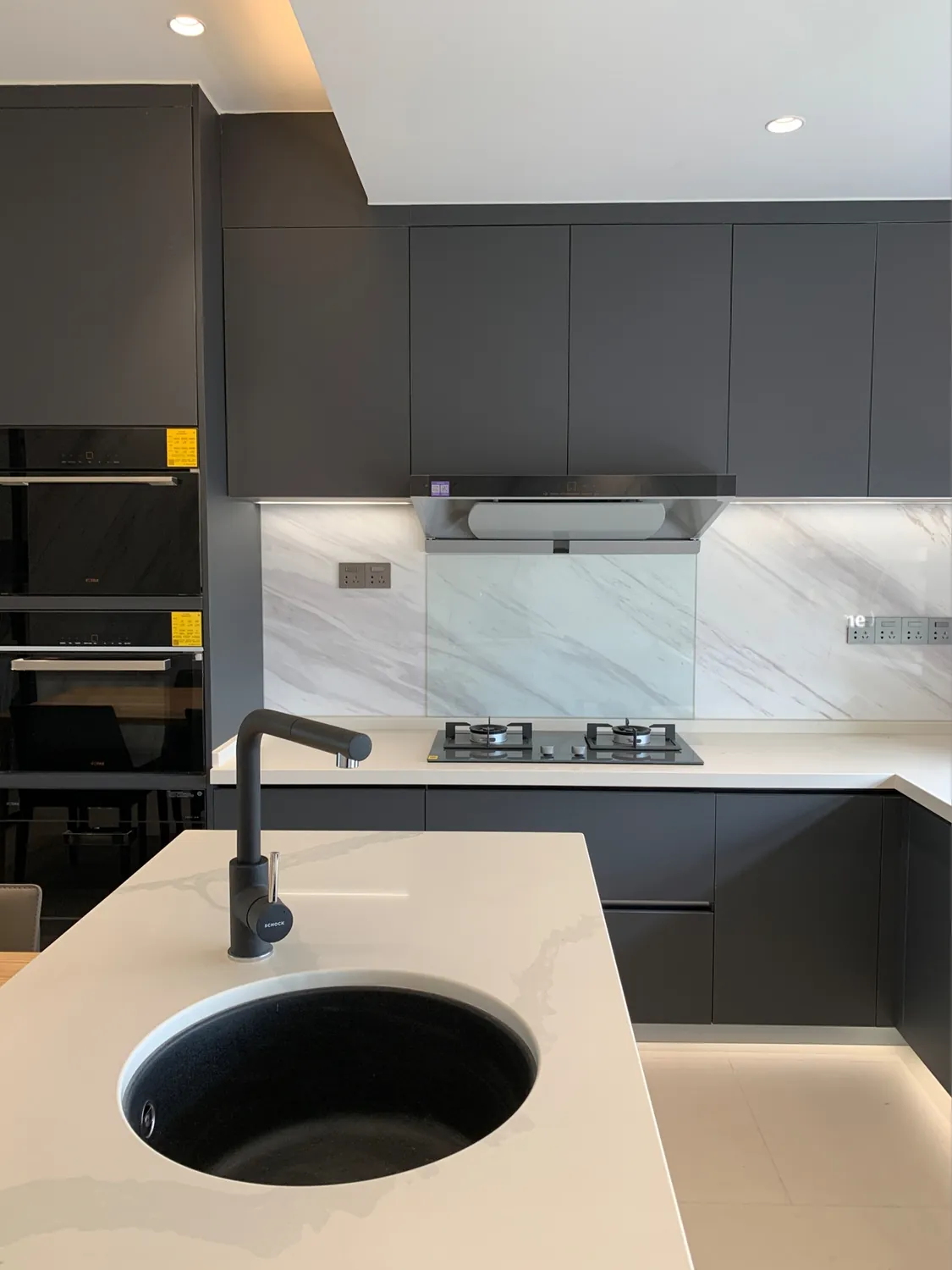 Charcoal Island Kitchen Cabinets