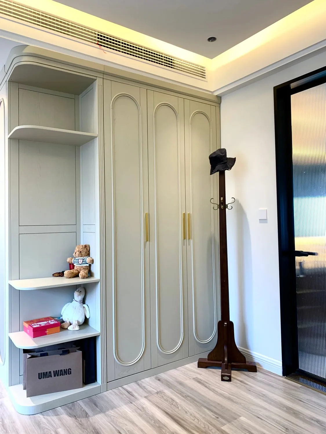 Cream Brass-Handle Wardrobes