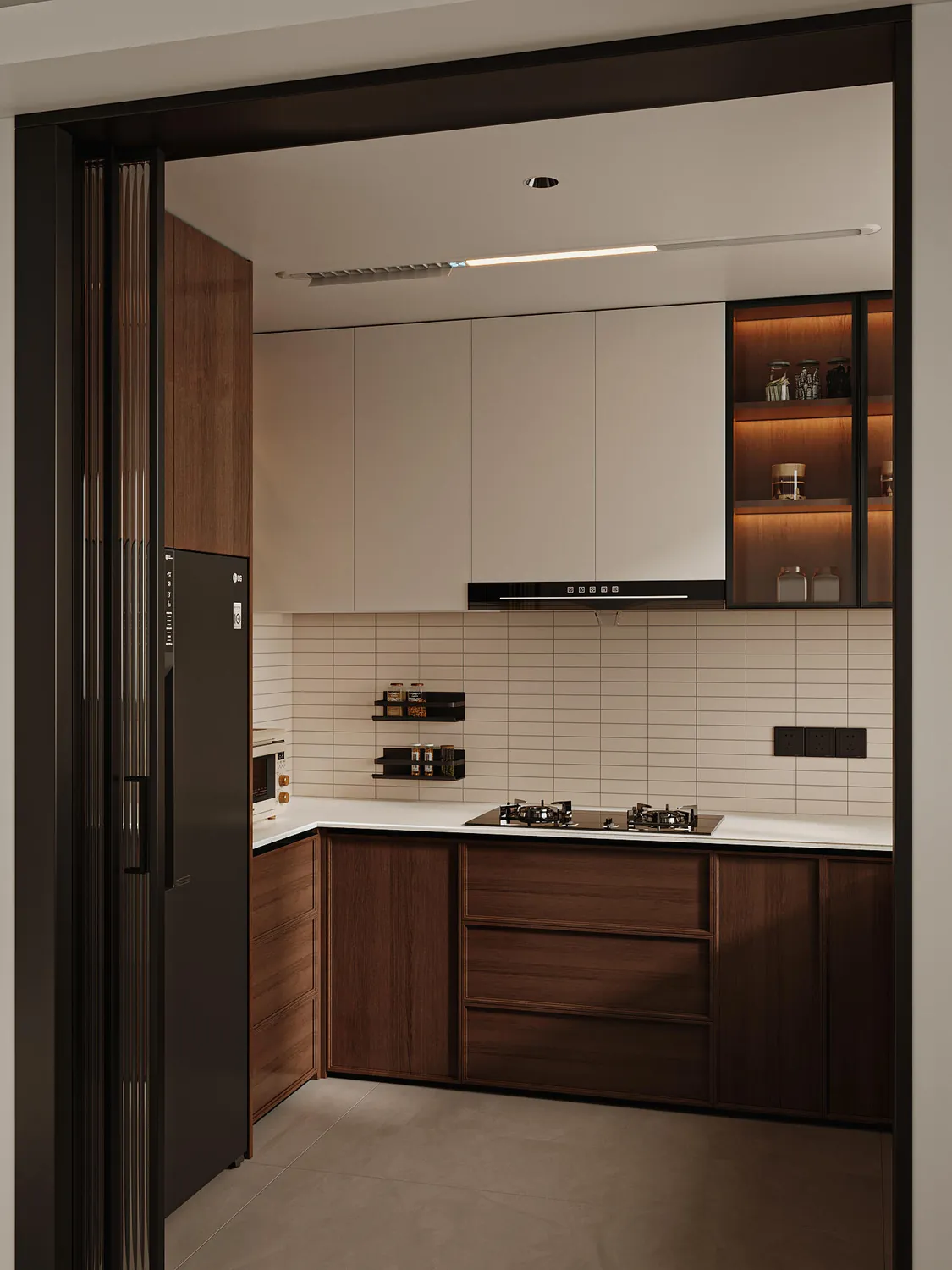 Two-Tone Compact Kitchen Cabinets - design view 3