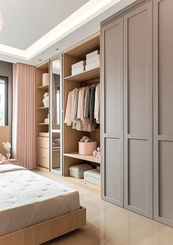 Neutral Wardrobe and Shelving Wardrobes