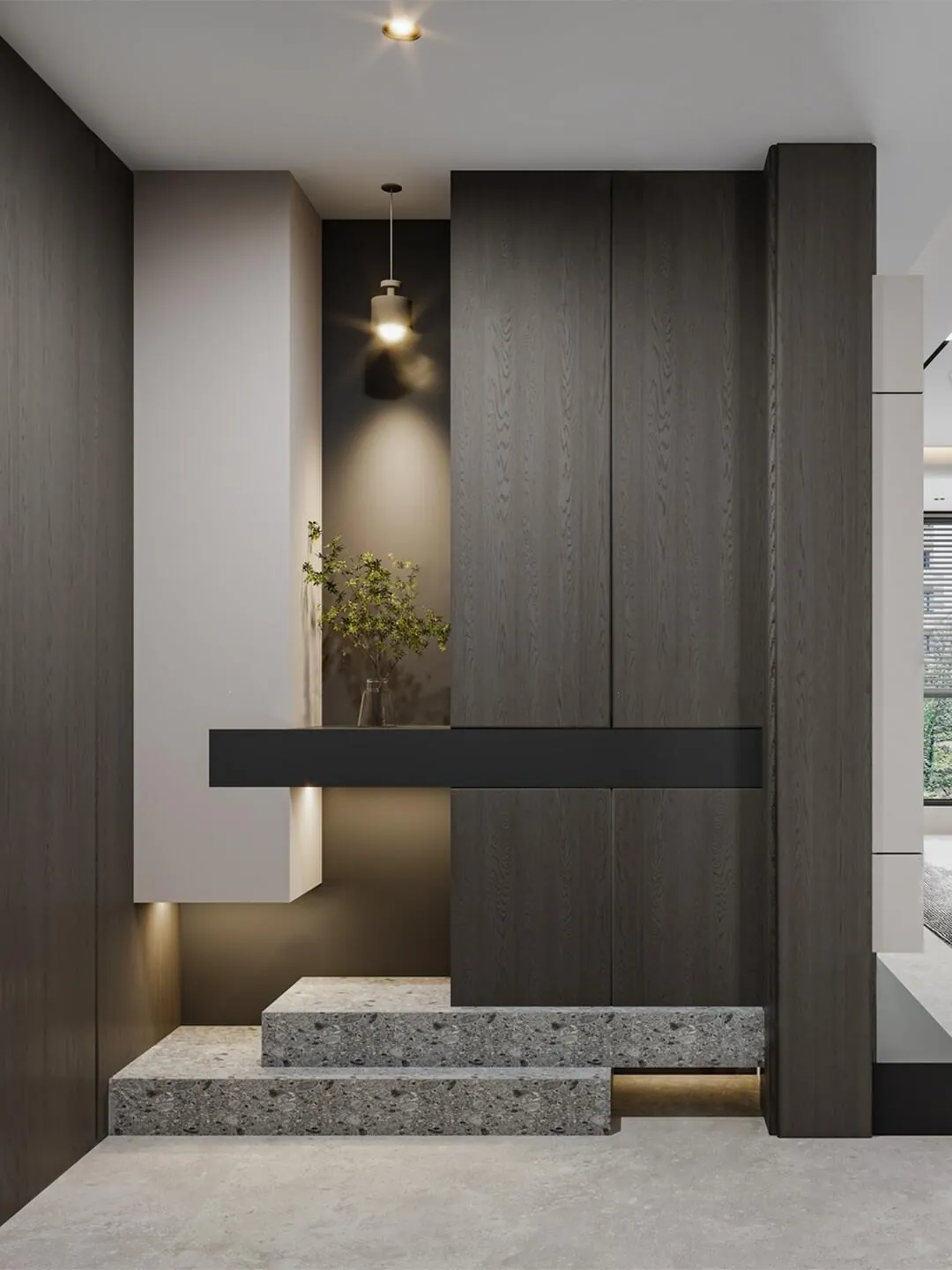 Charcoal Display Entryway Cabinets