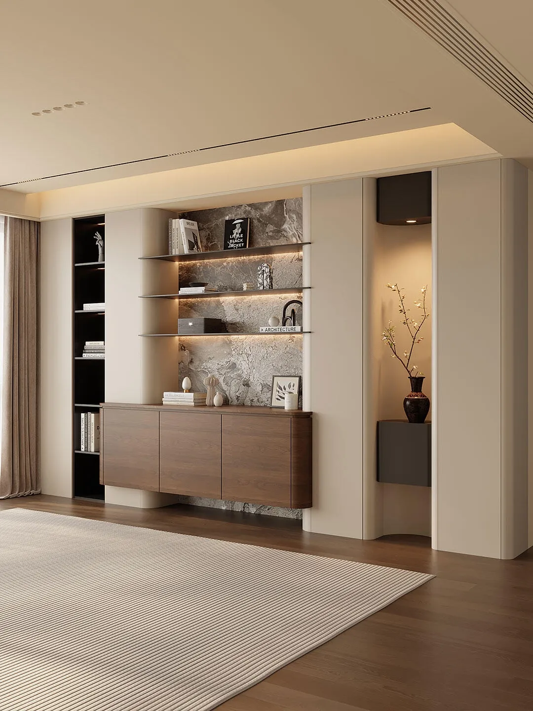 Cream Display Shelves Display & Sideboard Cabinets - design view 2