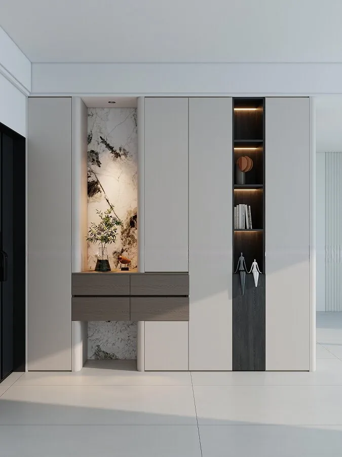 Grey Hallway Niche Shoe & Hallway Storage
