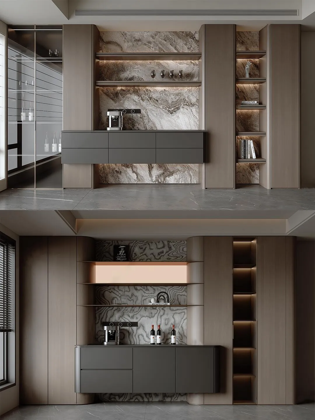 Full-Height Display Wall Display & Sideboard Cabinets
