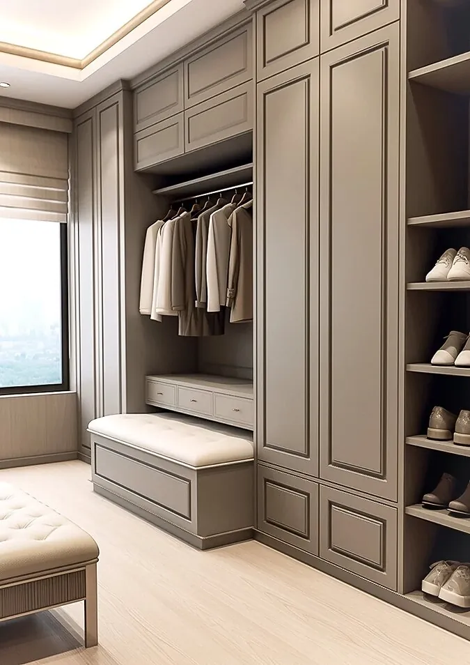 Classic Grey Dressing Walk-in Closets