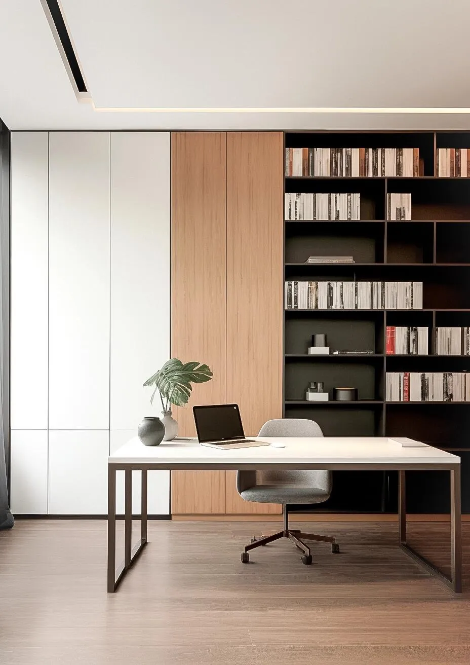 Two-Tone Study Wall Study & Bookcases