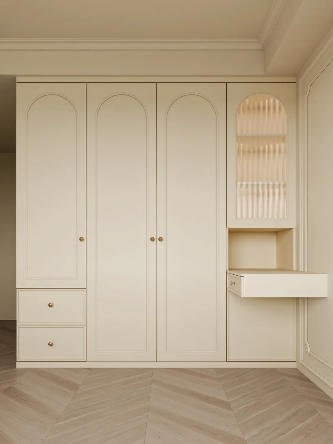 Cream Panelled Wardrobes