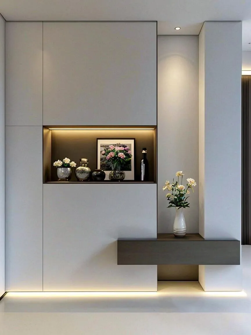 Illuminated Floating Shoe & Hallway Storage