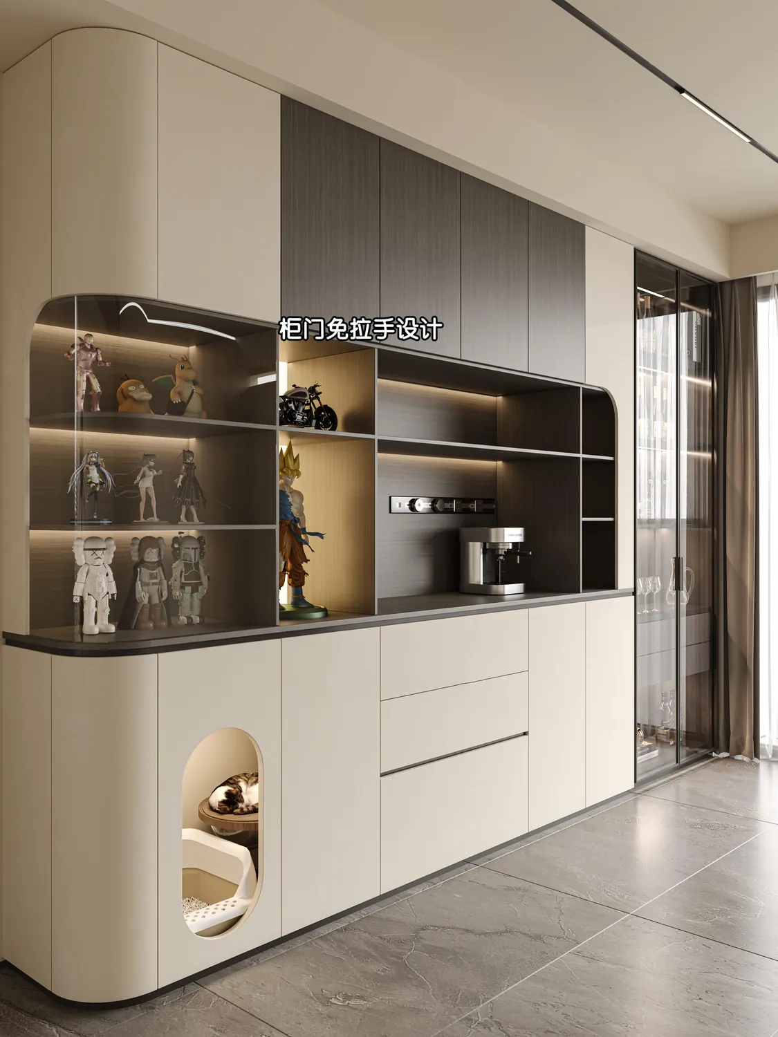 White Glass-Front Display Display & Sideboard Cabinets
