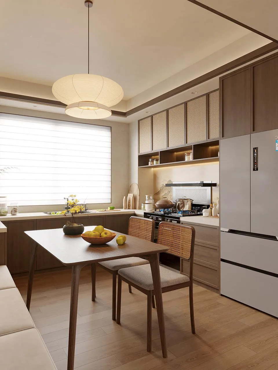 Natural Woodgrain Dining Kitchen Cabinets