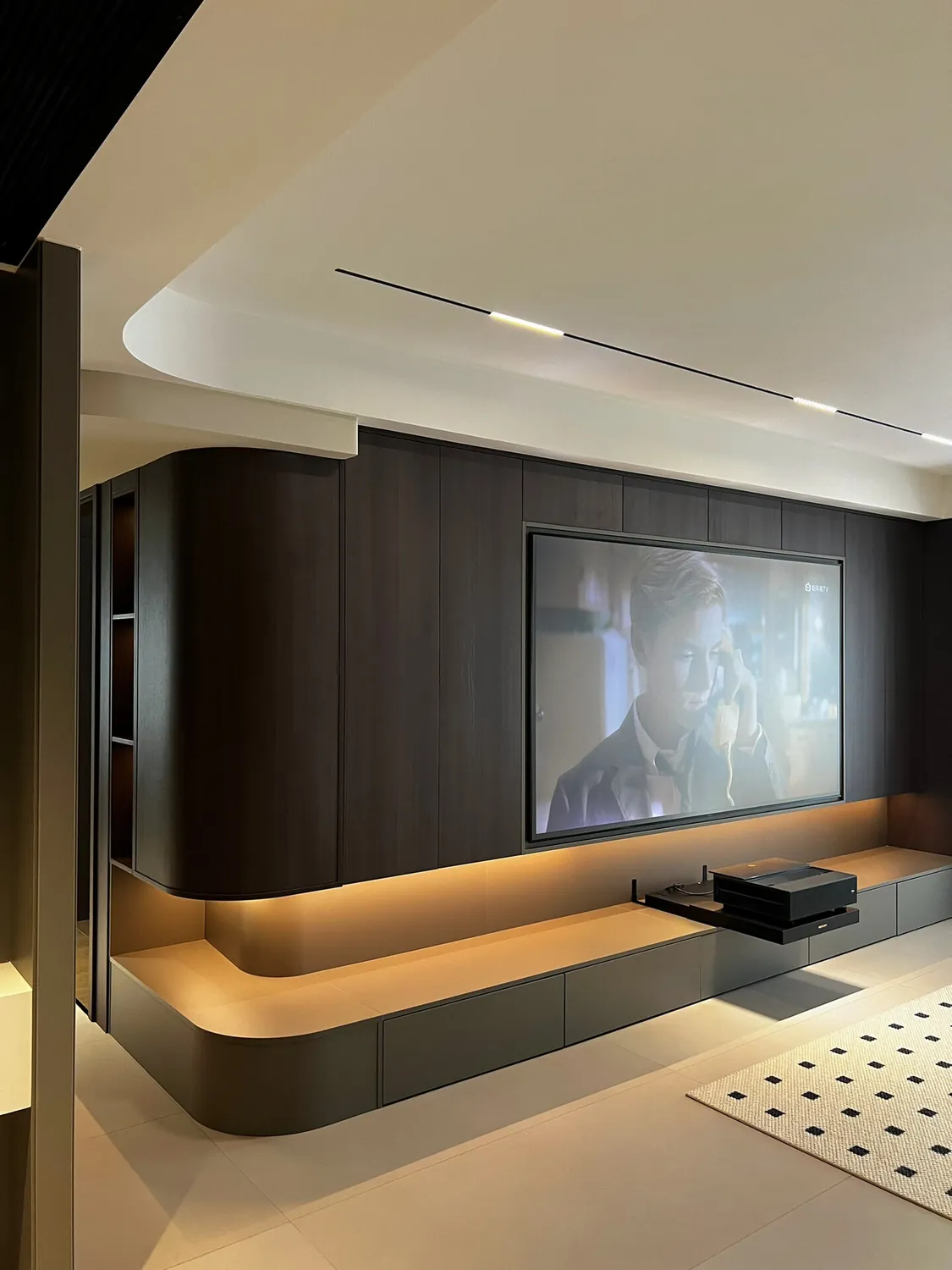 Rounded Floating Console TV & Media Cabinets